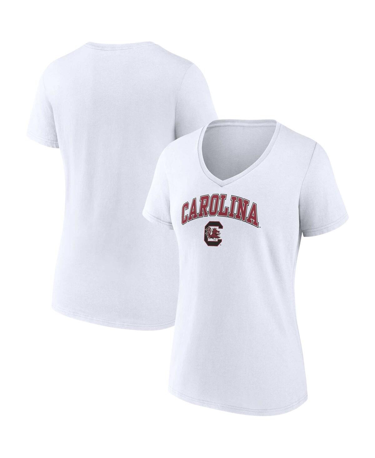 Women's FanaticsSouth Carolina Gamecocks Evergreen Campus V-Neck T-shirt - White