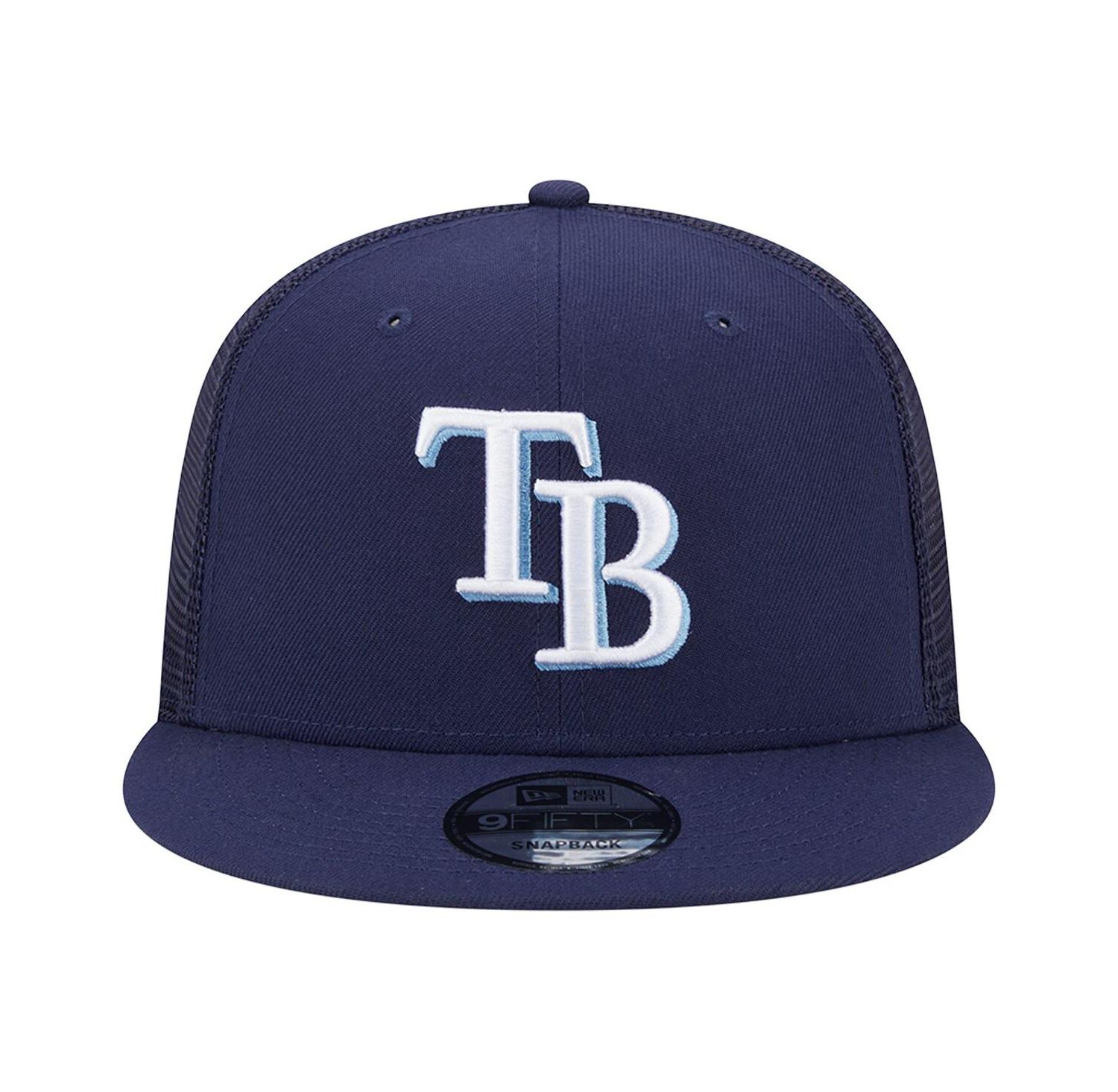 Men's Navy Tampa Bay Rays Team Color Trucker 9FIFTY Snapback Hat