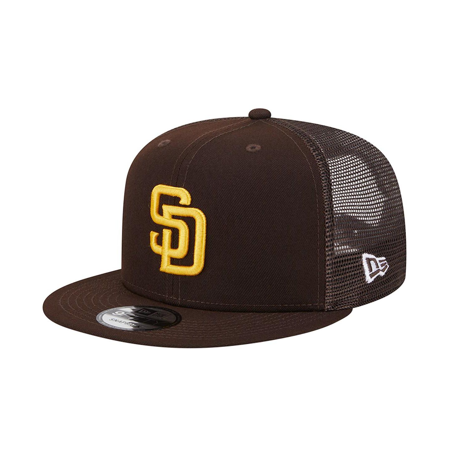 Мужская кепка New Era Brown San Diego Padres Team Color Trucker 9FIFTY Snapback Hat — фото 2