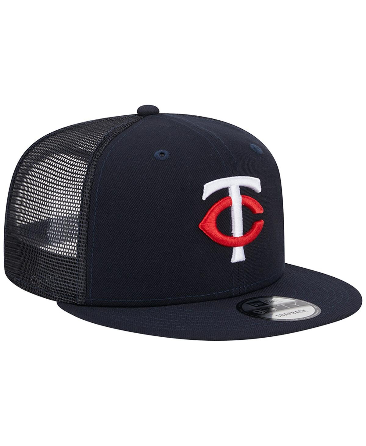 NEW ERA MEN'S NEW ERA NAVY MINNESOTA TWINS TEAM COLOR TRUCKER 9FIFTY SNAPBACK HAT 