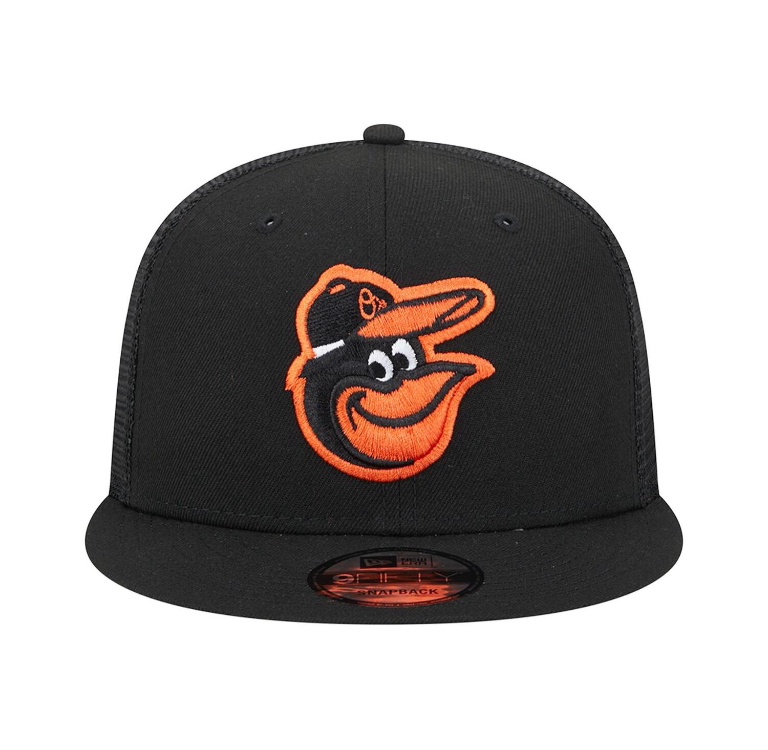 Men's Black Baltimore Orioles Team Color Trucker 9FIFTY Snapback Hat