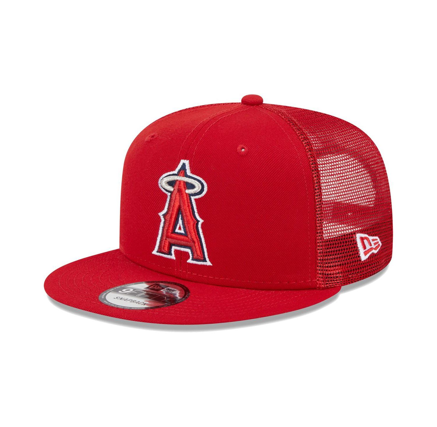 Men's Red Los Angeles Angels Team Color Trucker 9FIFTY Snapback Hat