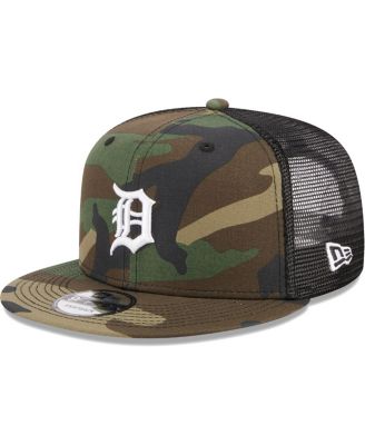 Men's Camo Detroit Tigers Woodland Camo Trucker 9FIFTY Snapback Hat