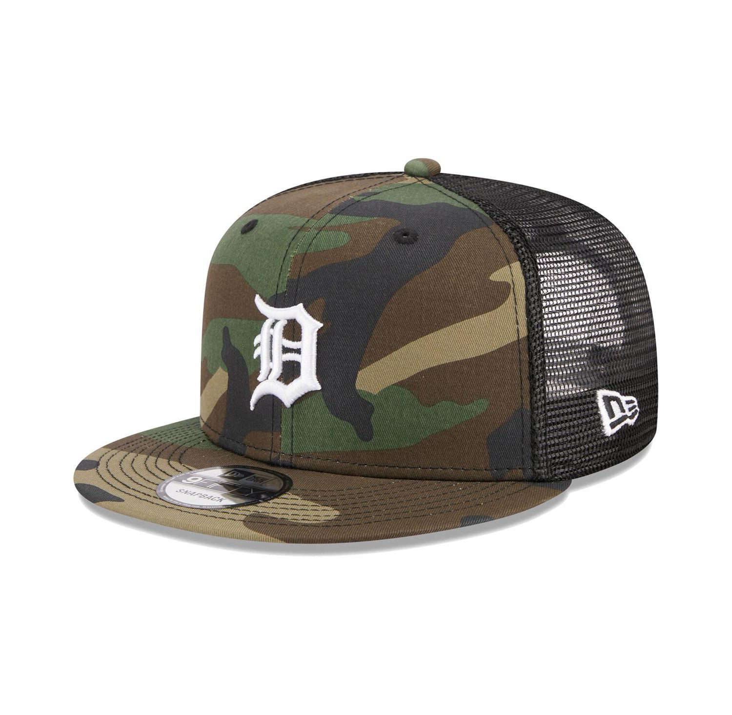 Men's Camo Detroit Tigers Woodland Camo Trucker 9FIFTY Snapback Hat