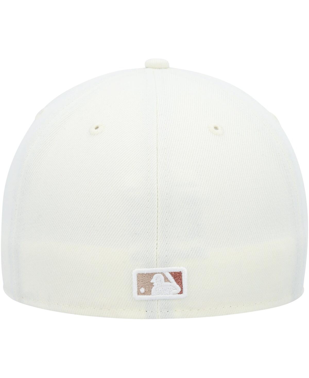 NEW ERA MEN'S NEW ERA CREAM LOS ANGELES DODGERS CHROME CAMEL RUST UNDERVISOR 59FIFTY FITTED HAT 