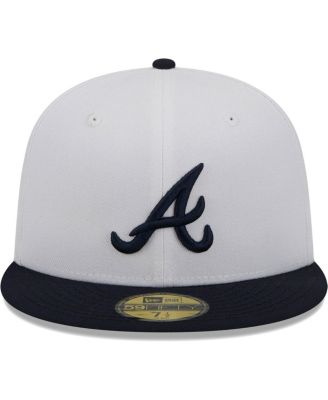 Men's White, Navy Atlanta Braves Optic 59FIFTY Fitted Hat
