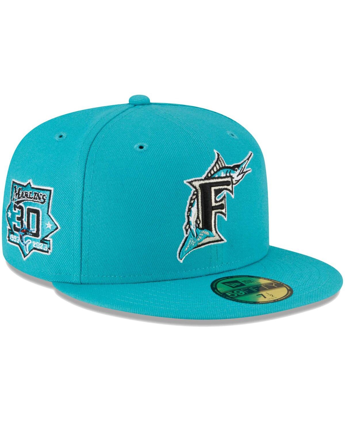Shop New Era Men's  Teal Florida Marlins Cooperstown Collection Turn Back The Clock 59fifty Fitted Hat