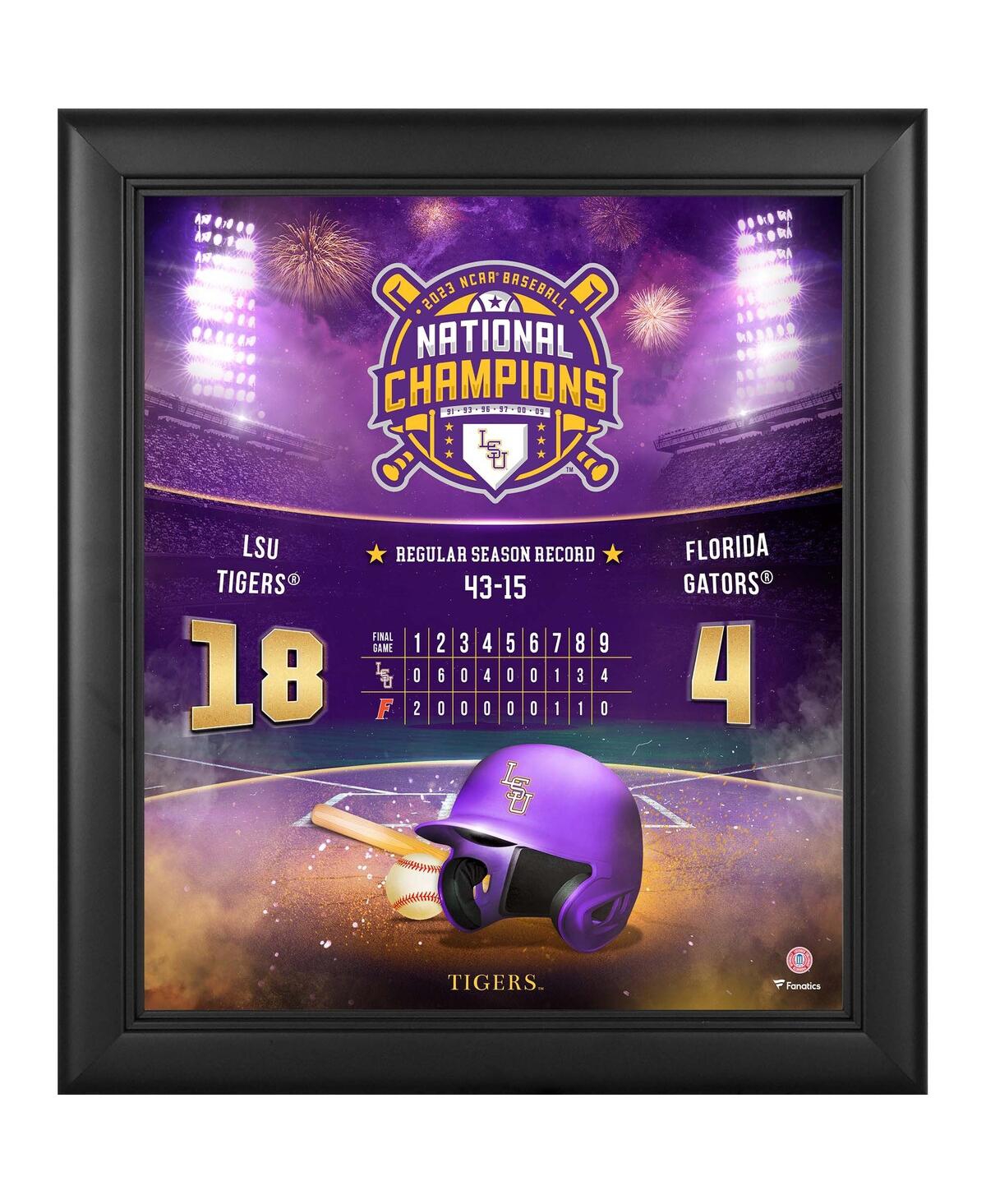 Fanatics Authentic Lsu Tigers 2023 College World Series Champions Framed 15" X 17" Collage In Multi