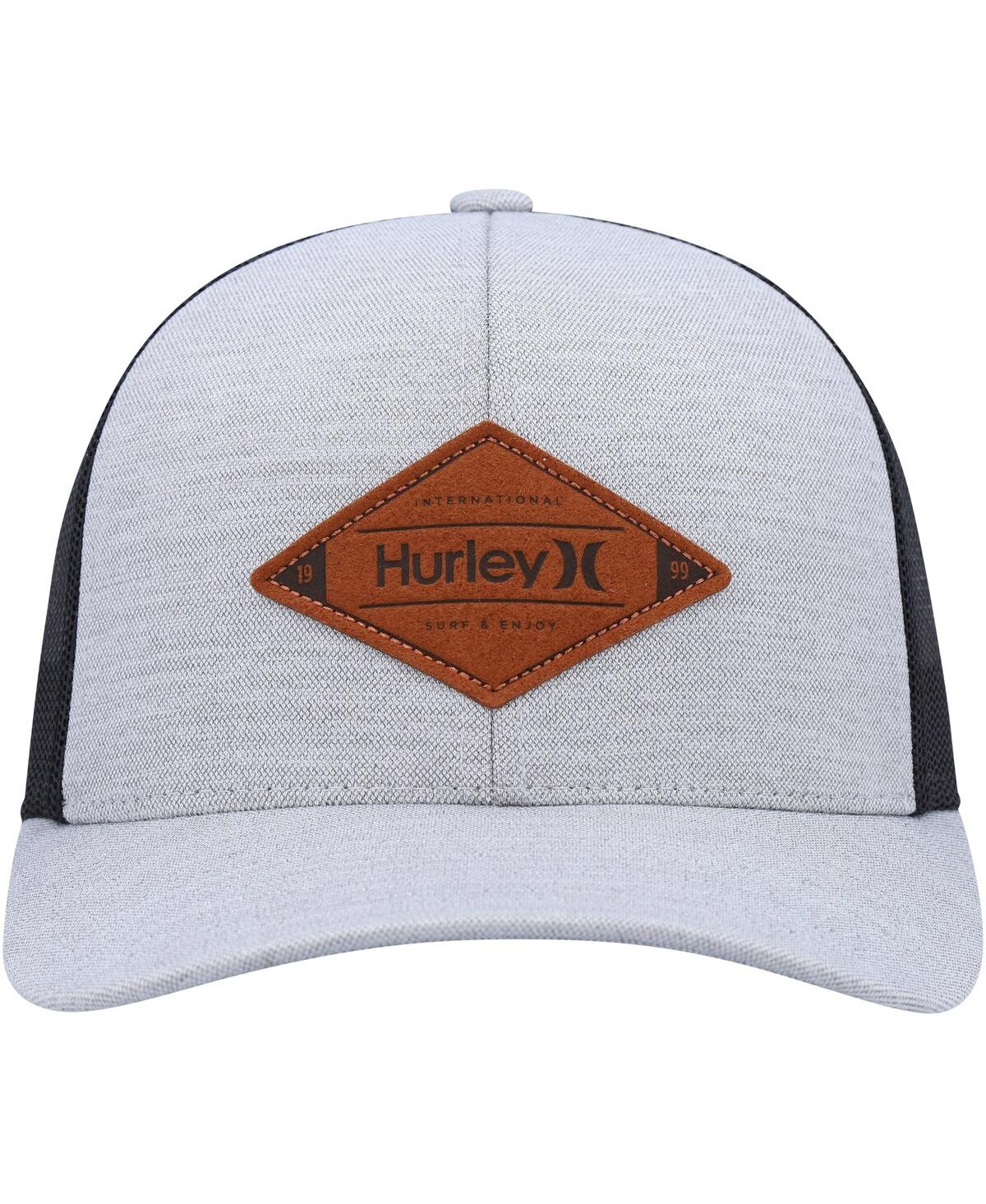 Shop Hurley Men's  Gray, Black Mesa Trucker Snapback Hat In Gray,black