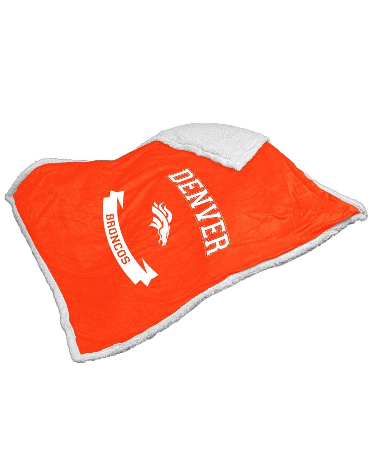 Logo Brands Denver Broncos 50" X 60" Sherpa Blanket In Orange