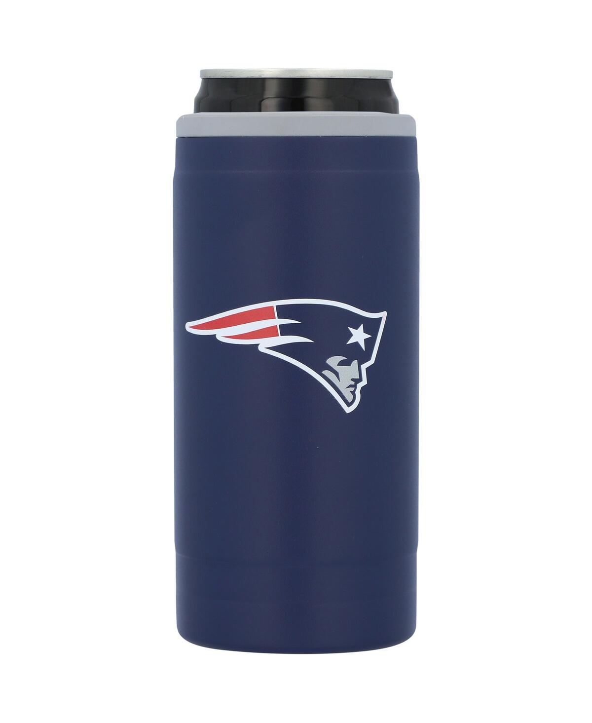 Logo Brands New England Patriots 12 oz Flipside Powdercoat Slim Can Cooler In Navy