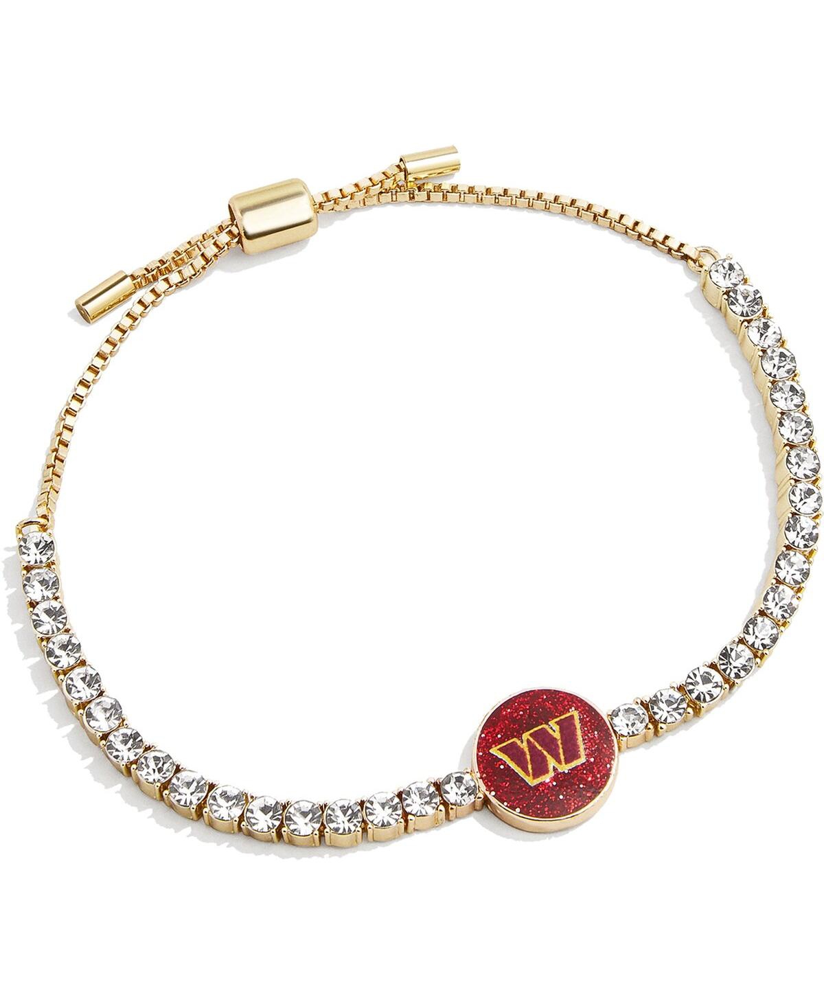 Shop Baublebar Women's  Gold Washington Commanders Pull-tie Tennis Bracelet In Gold-tone