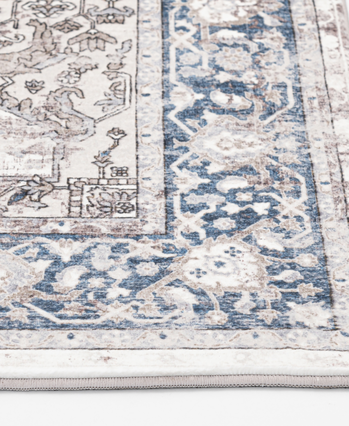 Km Home Belmont Jabari 7'6" X 9'6" Area Rug In Tan,navy