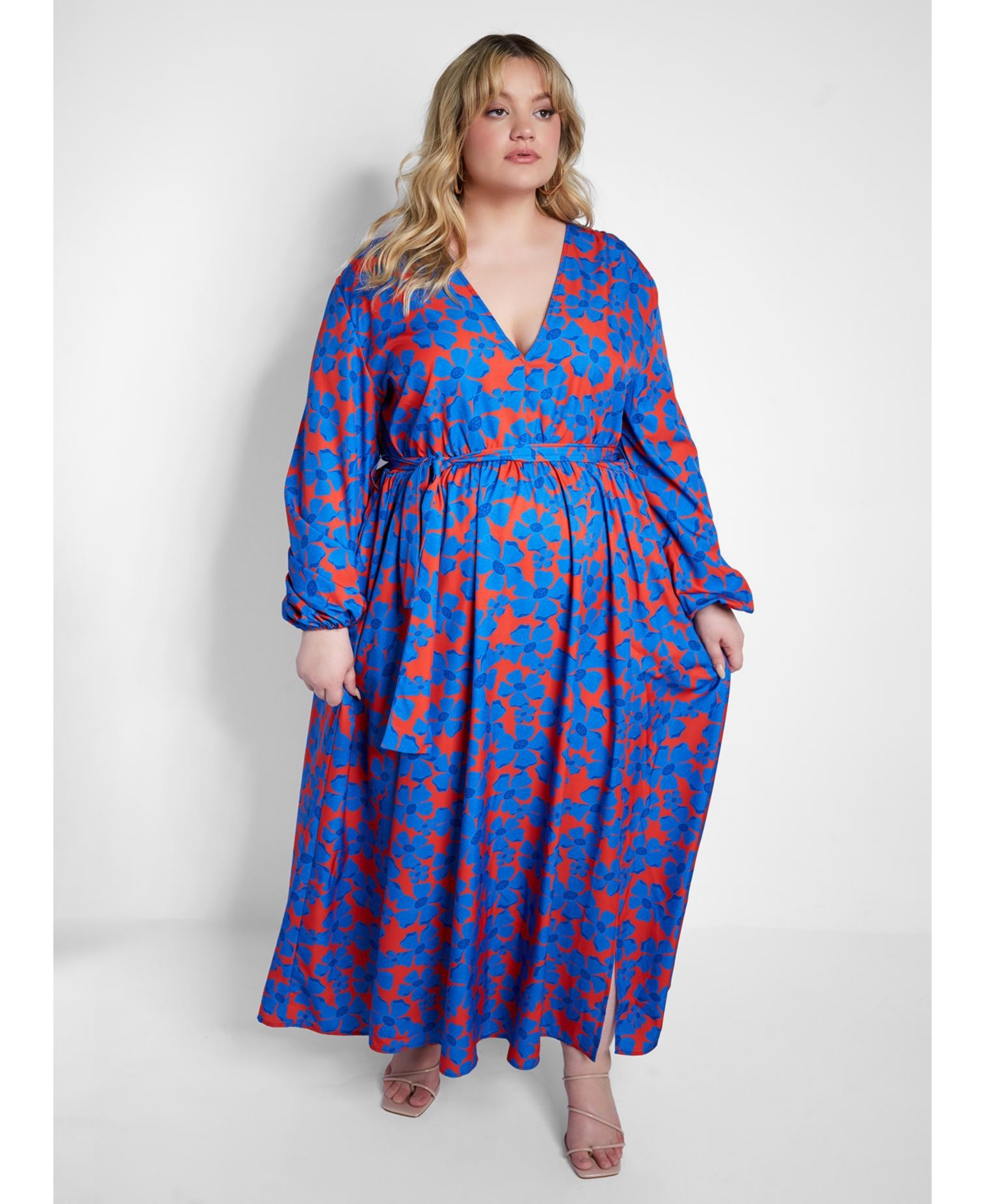 REBDOLLS WOMEN'S PLUS SIZE SHORT SLEEVE MAXI TIERED DRESS 