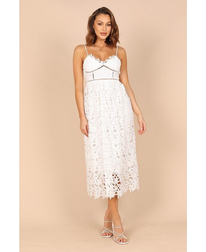 Macy's white lace dress discount
