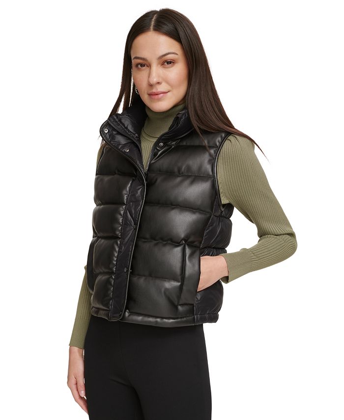 DKNY Women's Sleeveless StandCollar Puffer Vest Macy's