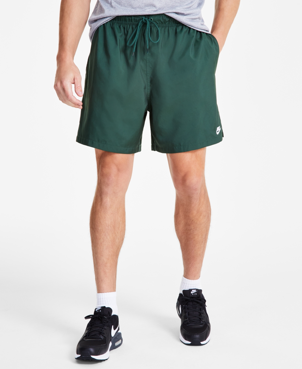 Shop Nike Men's Club Flow Relaxed-fit 6" Drawstring Shorts In Lightening,white