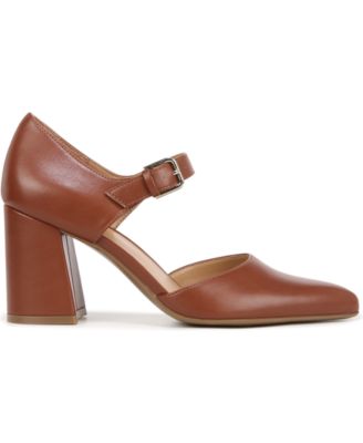 Women's Pixie Mary Jane Pointed Toe Block Heel Pumps