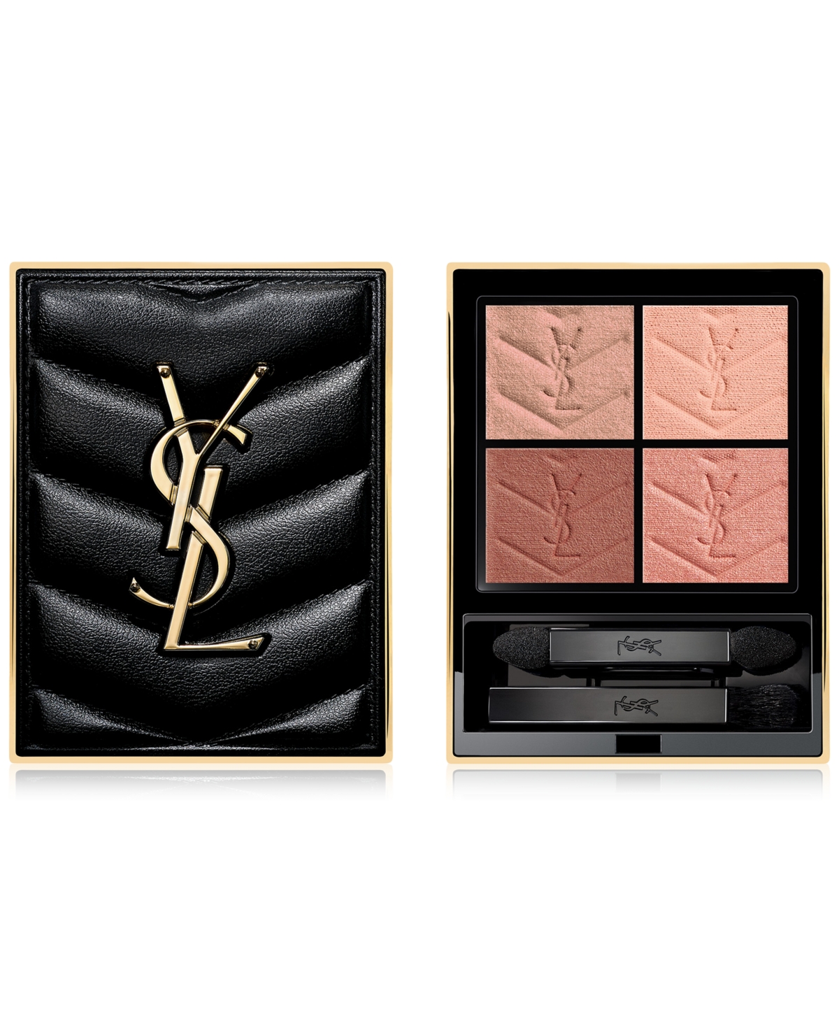 Saint Laurent Couture Mini Eyeshadow Clutch In Spontini Lilies - Warm Rosy