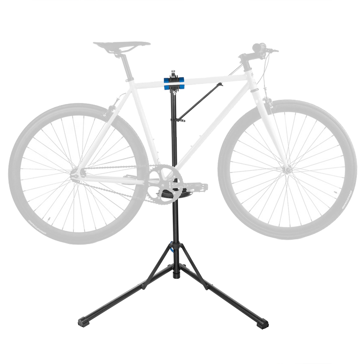The Bicycle Repair Stand by Rad Cycle holds up to 66-pounds effortlessly in heavy-duty clamps that are engineered not to harm your bike's finish. - Bl