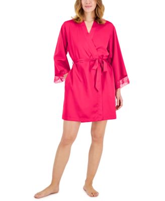 I.N.C. International Concepts - Women's Lace-Trim Satin Robe