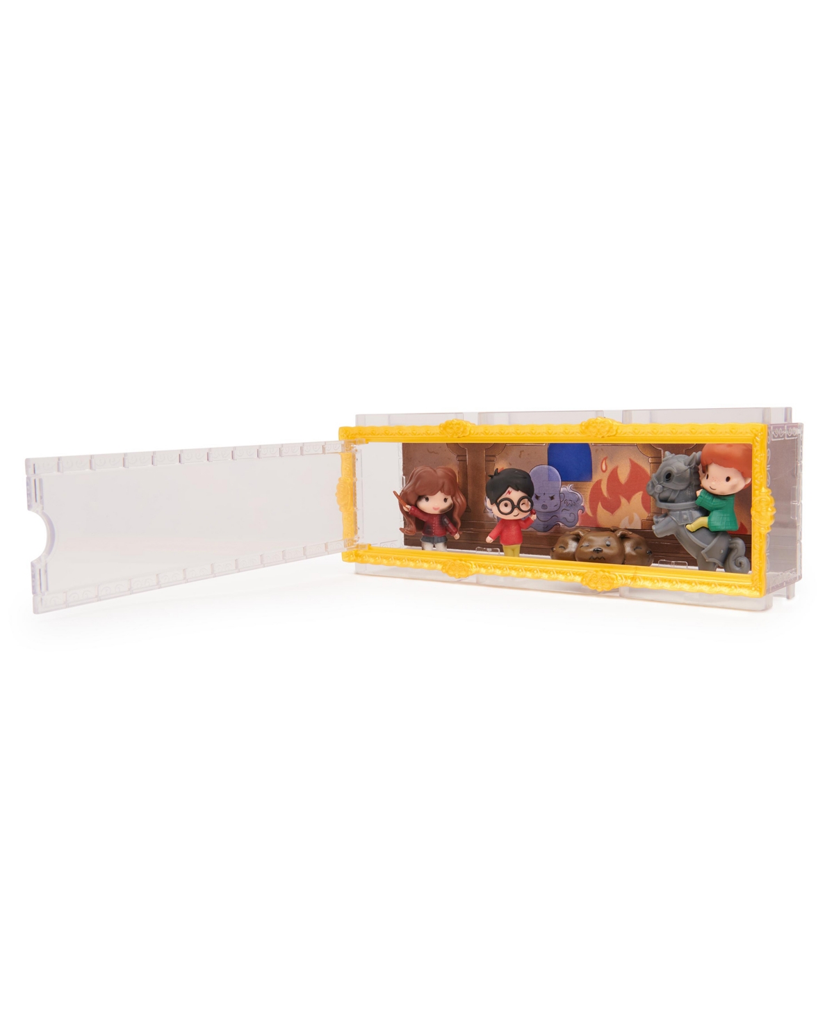 Wizarding World Harry Potter, Micro Magical Moments Scene Gift Set With Exclusive Harry, Hermione, Ron, Fluffy Figur In Multi-color