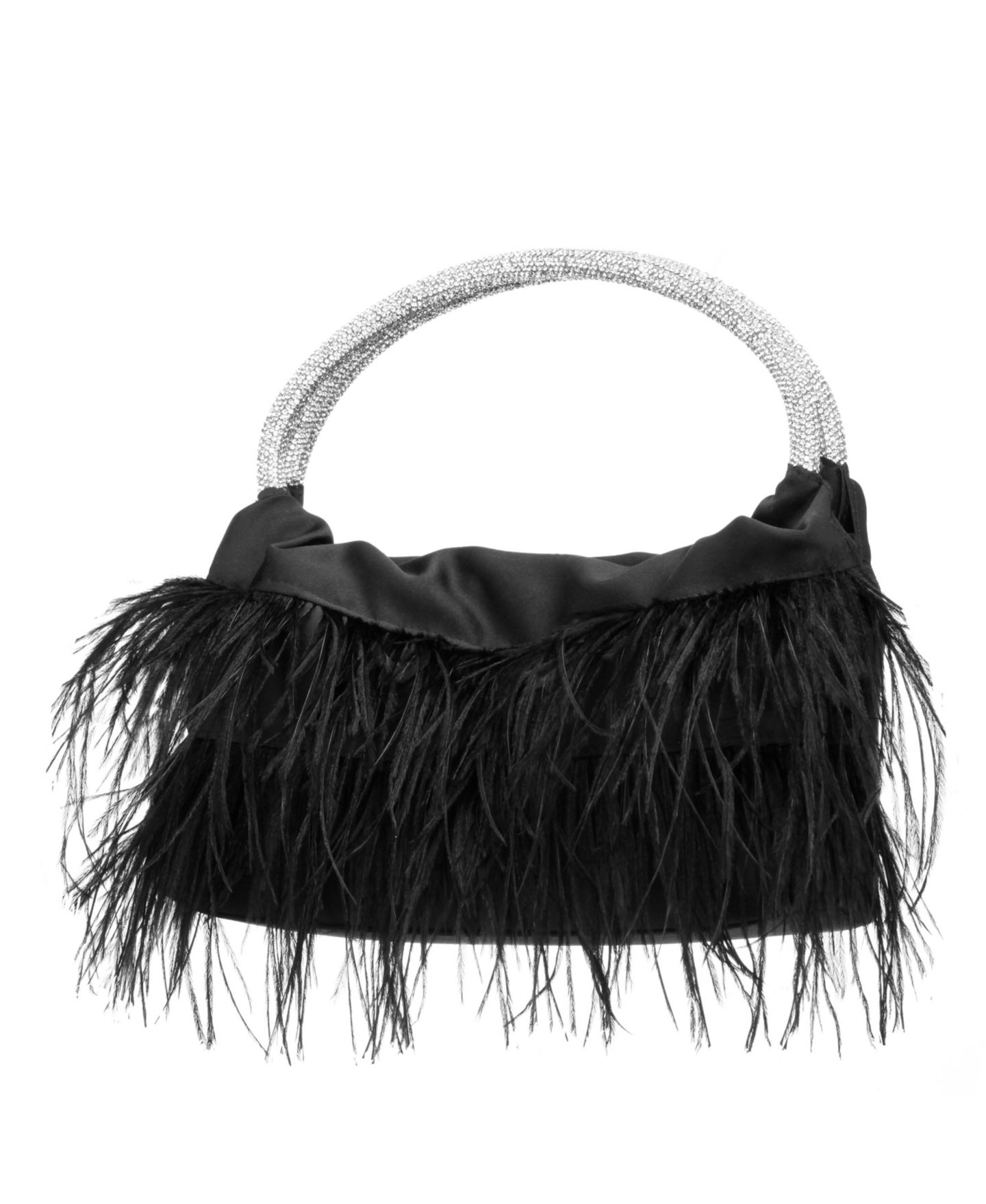 Женская сумка Nina Crystal Handle Feather Pouch, цвет: Чёрный — фото 3