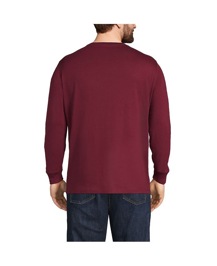 Lands' End Big & Tall Super-T Long Sleeve T-Shirt with Pocket - Macy's