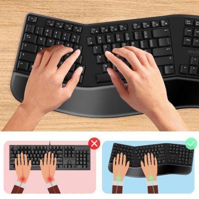 S12 Wireless Ergonomic Keyboard & Optical Vertical Mouse Set (DKMKITERG12-WB)