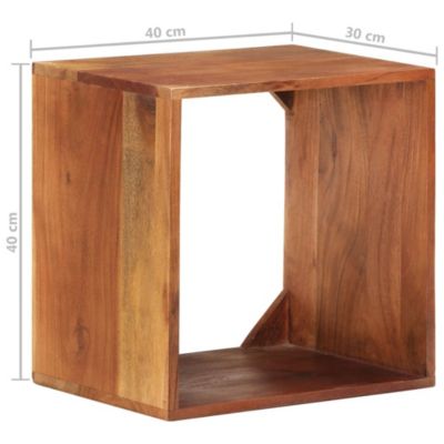 Wall Shelf 15.7"x11.8"x15.7" Solid Acacia Wood
