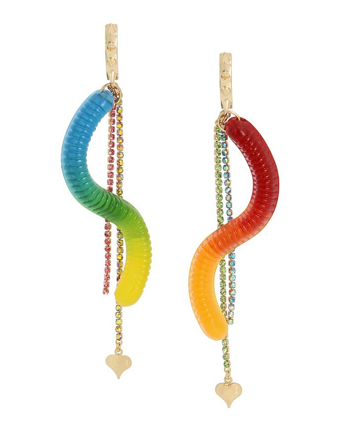 Betsey Johnson Faux Stone Gummy Worm Linear Earrings Macy s