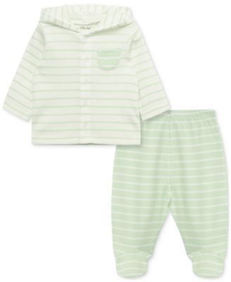 Little Me - Baby Joy Striped Cardigan and Footed Pants, 2 Piece Set