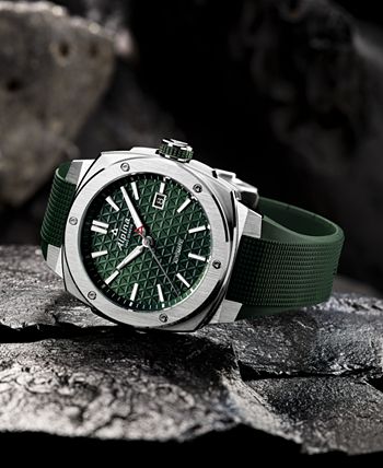 Alpina Men s Swiss Automatic Alpiner Green Rubber Strap Watch 41mm