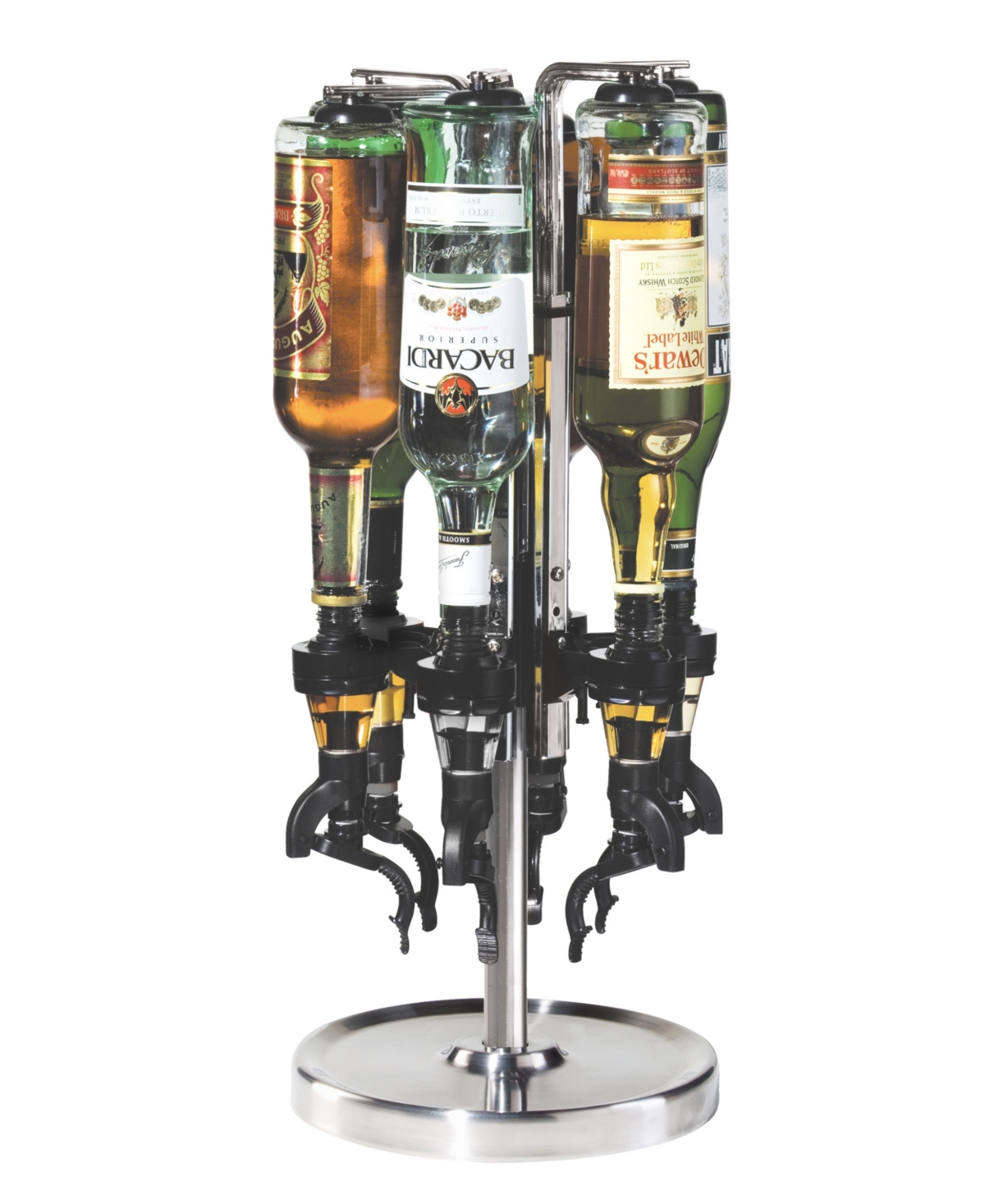 Oggi Professional 6 Bottle Liquor Dispenser In Stainless Steel
