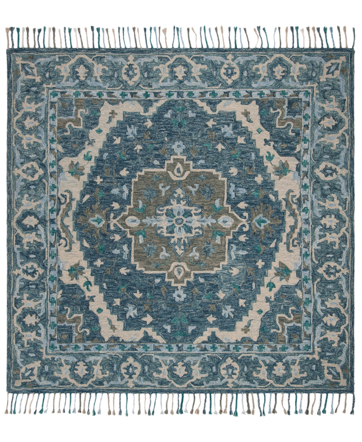 Safavieh Aurora APN230 7' x 7' Square Area Rug - Navy, Gray