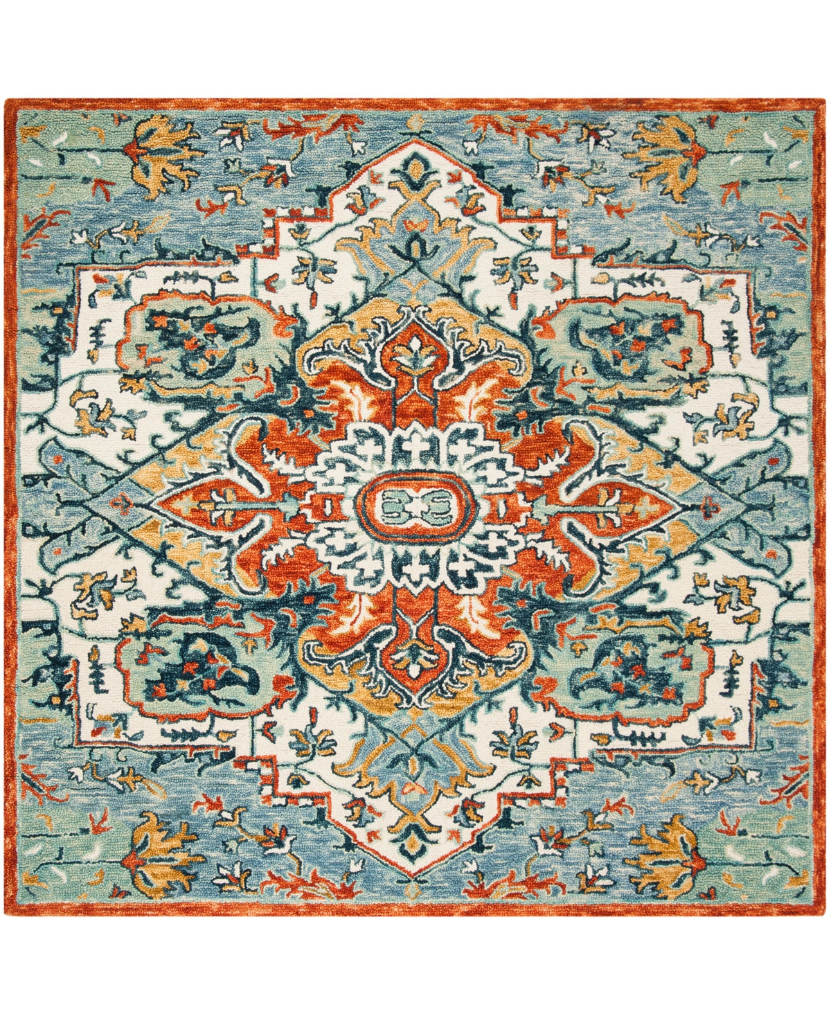Safavieh Aurora APN312 7' x 7' Square Area Rug - Blue, Rust
