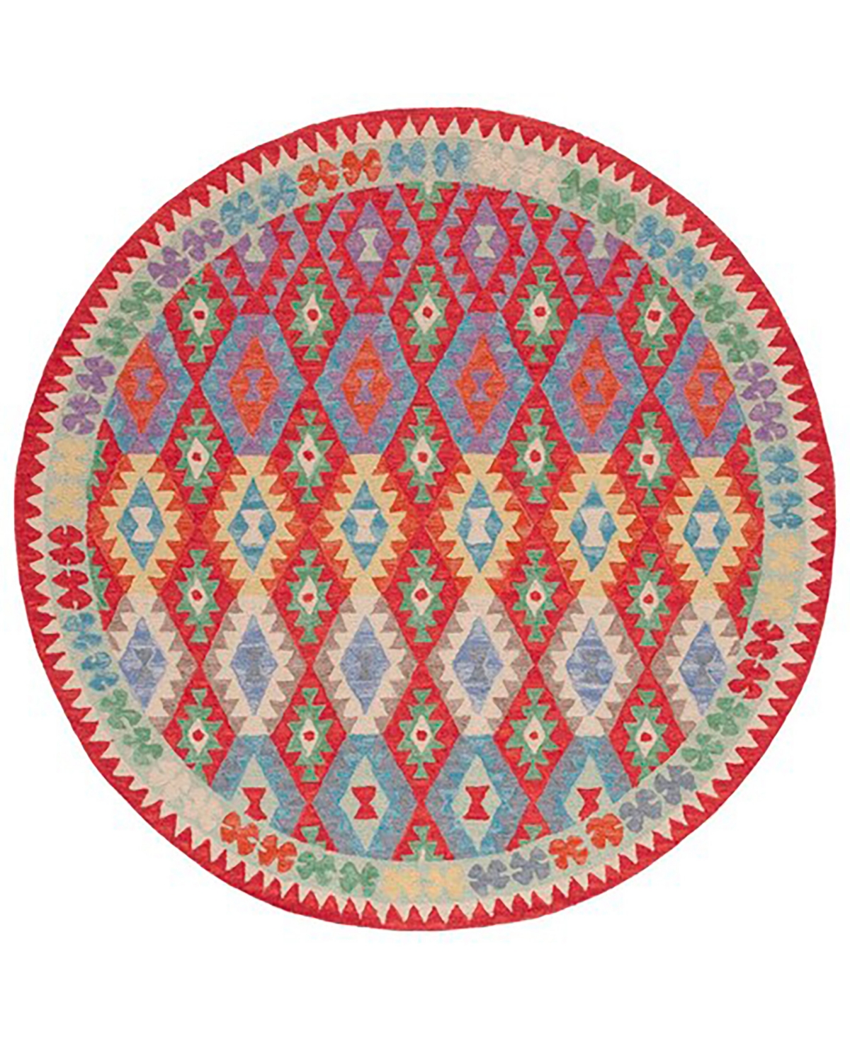 Safavieh Aurora APN408 7' x 7' Round Area Rug - Red, Blue