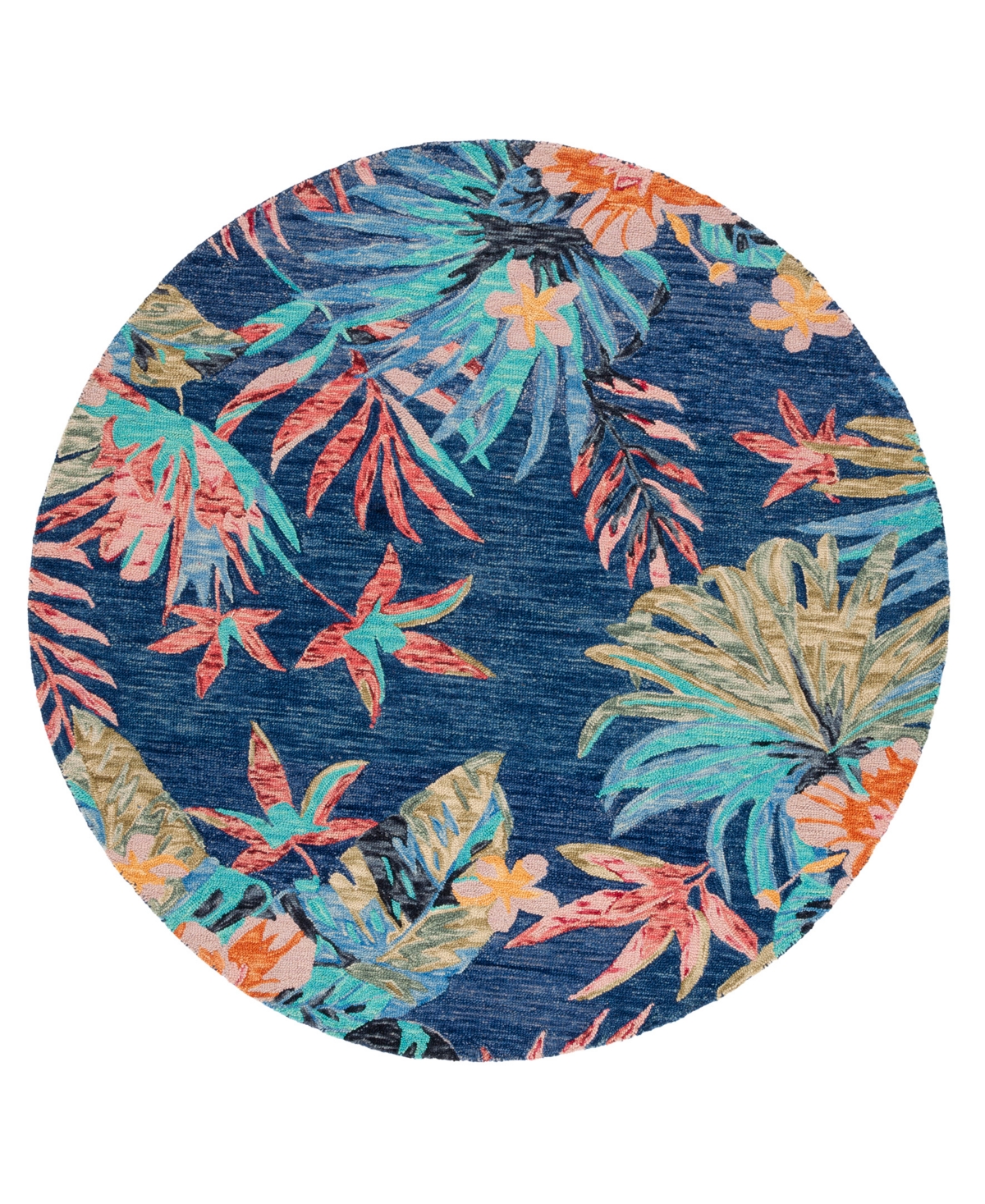 Safavieh Aurora APN524 7' x 7' Round Area Rug - Blue, Pink