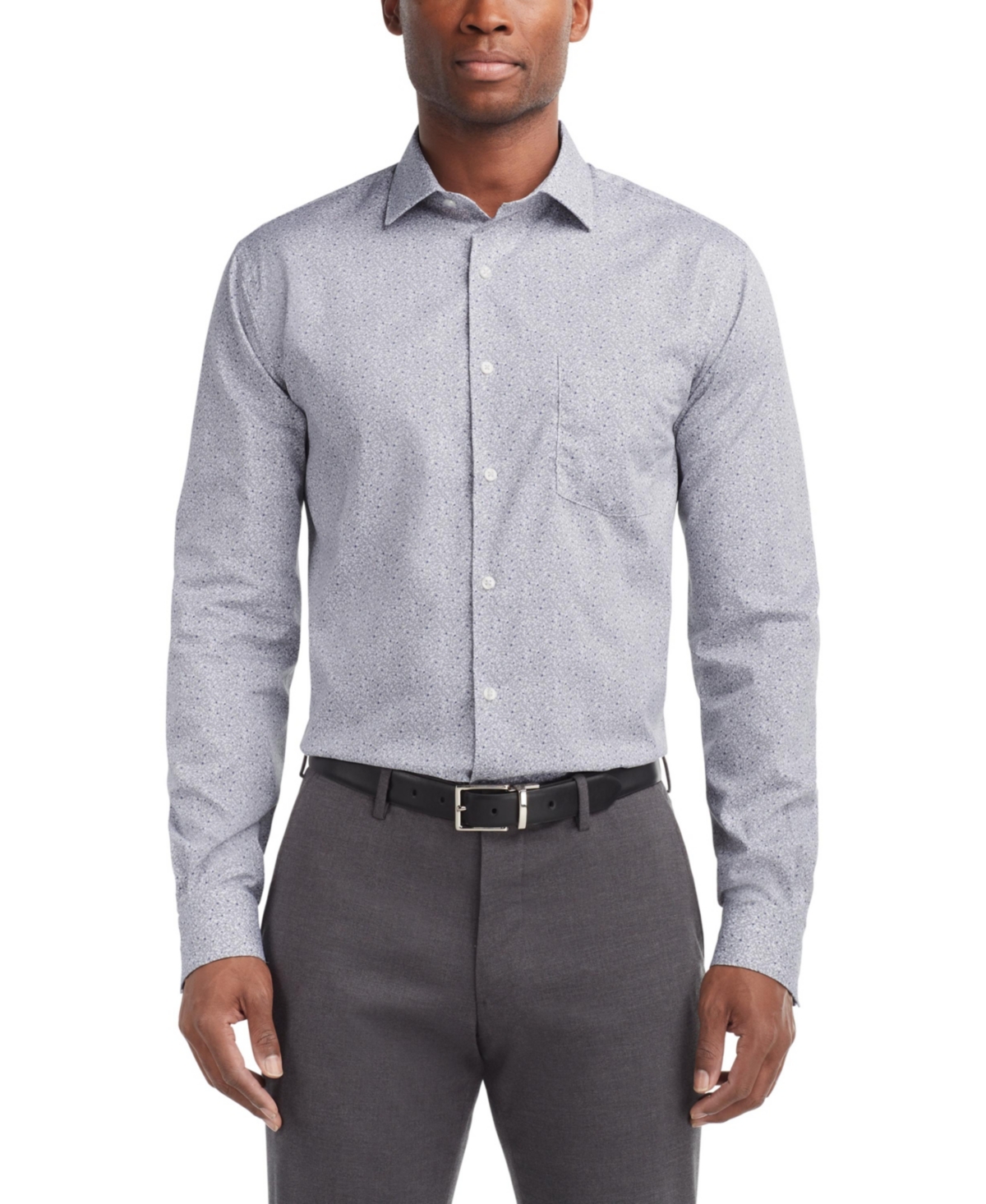 Men's Stain Shield Regular Fit Dress Shirt - Gray Cloud