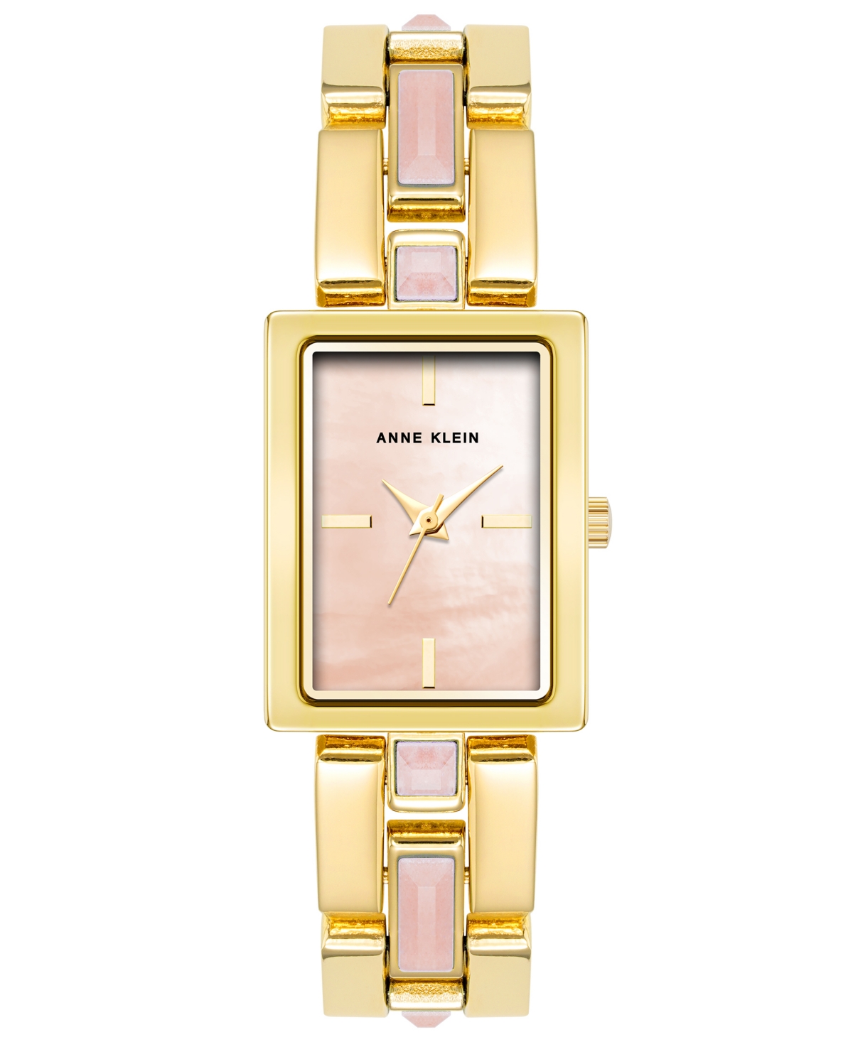 Anne Klein Women's Quartz Gold-tone Alloy Watch, 28mm X 21mm In Pink,gold-tone