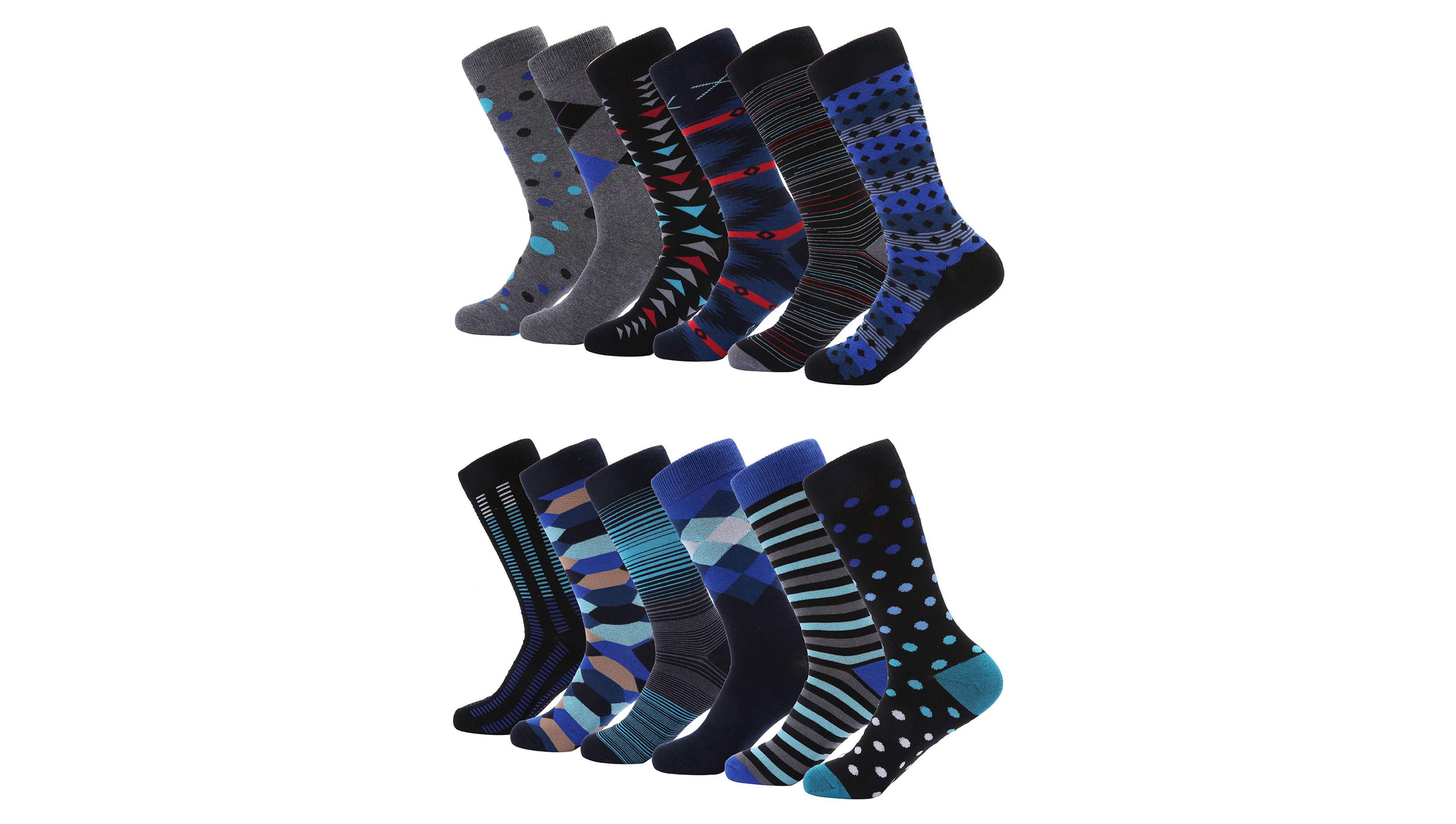 Men's Robust Morning Dress Crew Socks 12 Pack