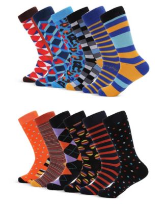 Men's Fresh Modern Fun Dress Socks 12 Pack