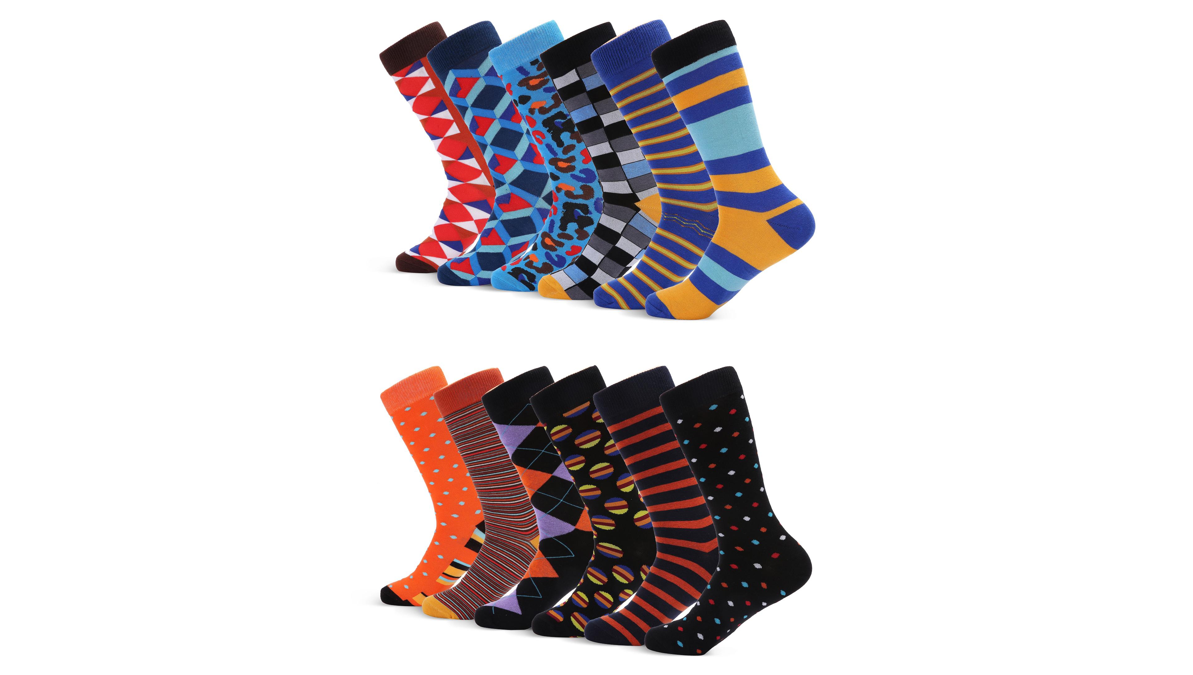 Mio Marino Men's Fresh Modern Fun Dress Socks 12 Pack