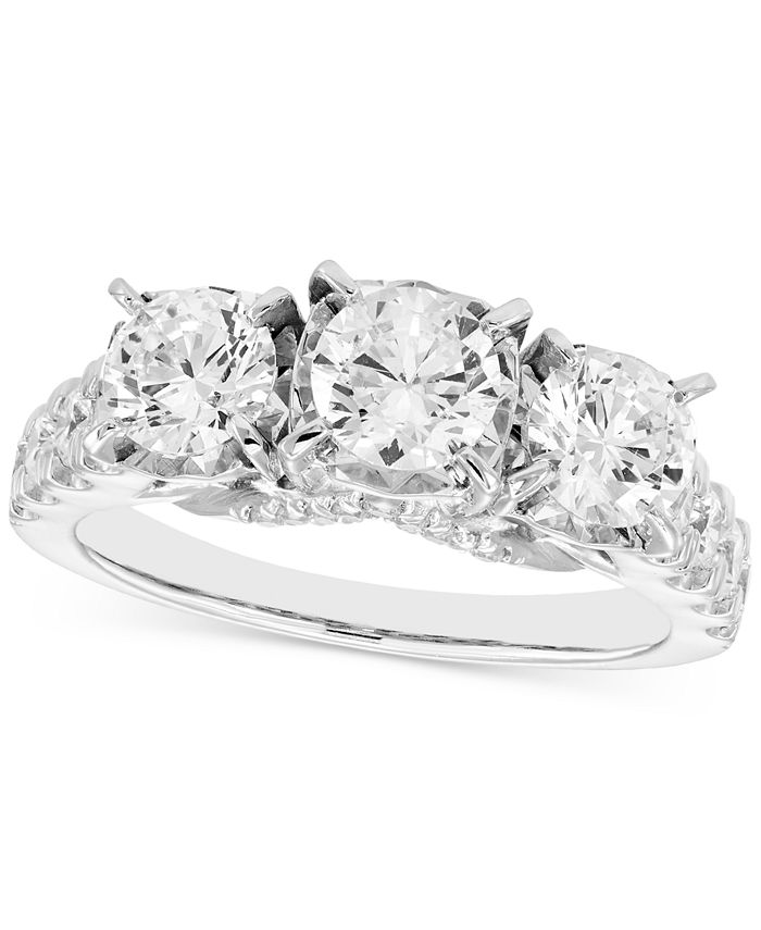 Macy's Diamond Three Stone Engagement Ring (2 ct. t.w.) in 14k White Gold