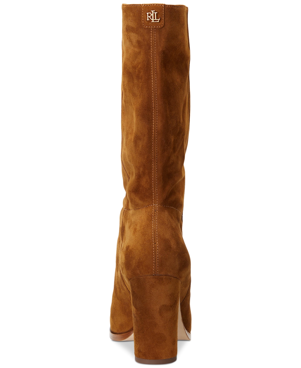 Ralph Lauren Artizan Womens Suede High Heel Mid-calf Boots In Tobacco