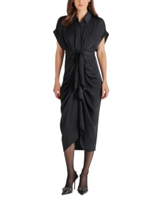 Steve Madden - Women's Toni Tie-Front Midi Shirtdress