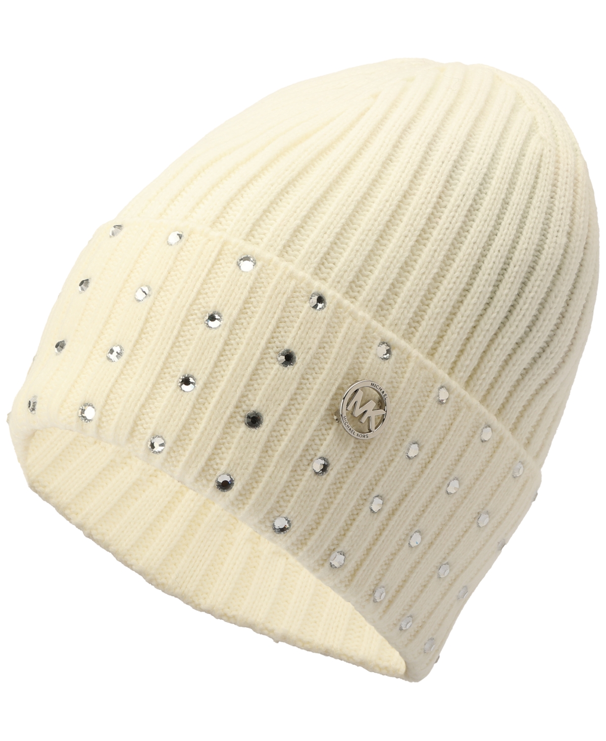 Michael Kors Michael Women s Embellished Cuff Beanie In Cream