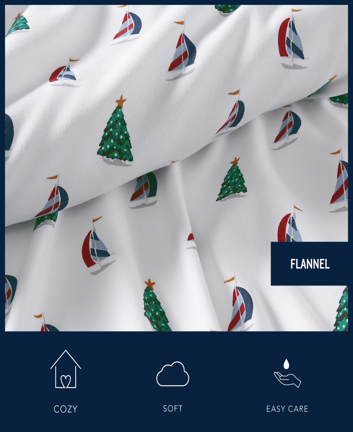 Nautica Printed Flannel 3-pc. Sheet Set, Twin