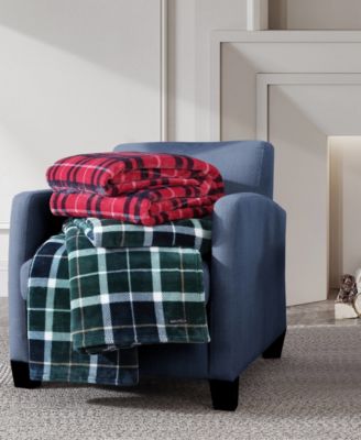 North Sail Plaid Ultra Soft Plush Fleece Blanket, King