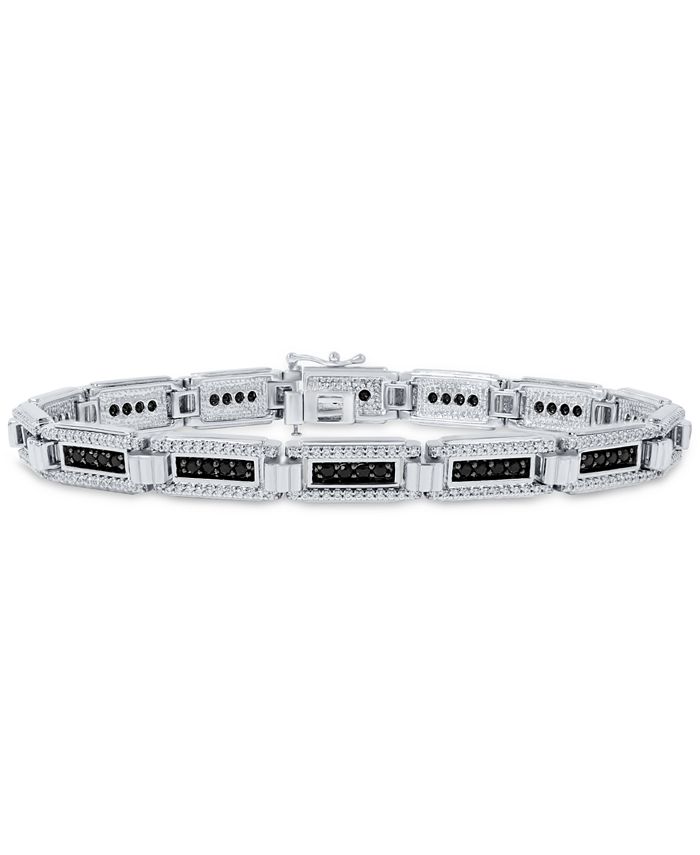 Macy s Men s Black White Diamond Statement Bracelet 3 ct. t.w